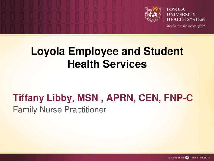 loyola employee and student health services