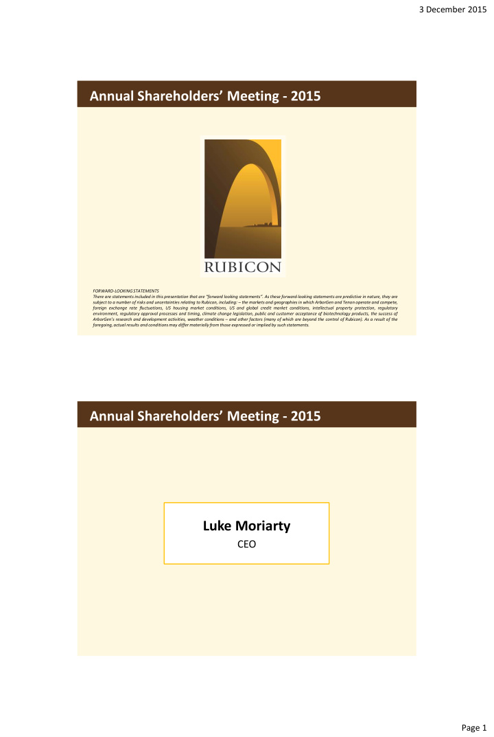 annual shareholders meeting 2015