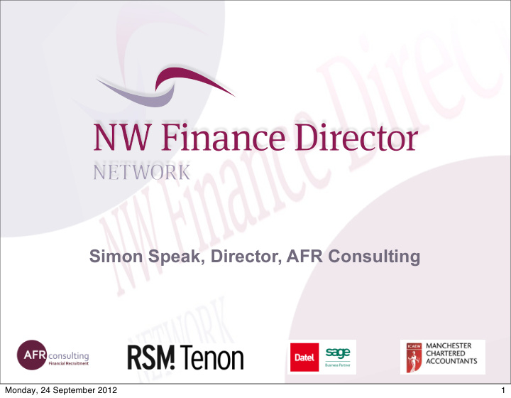 simon speak director afr consulting