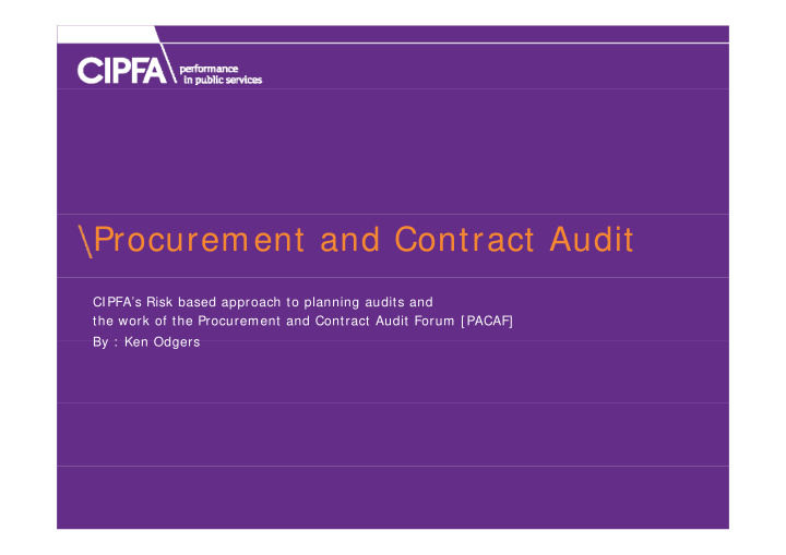 procurement and contract audit