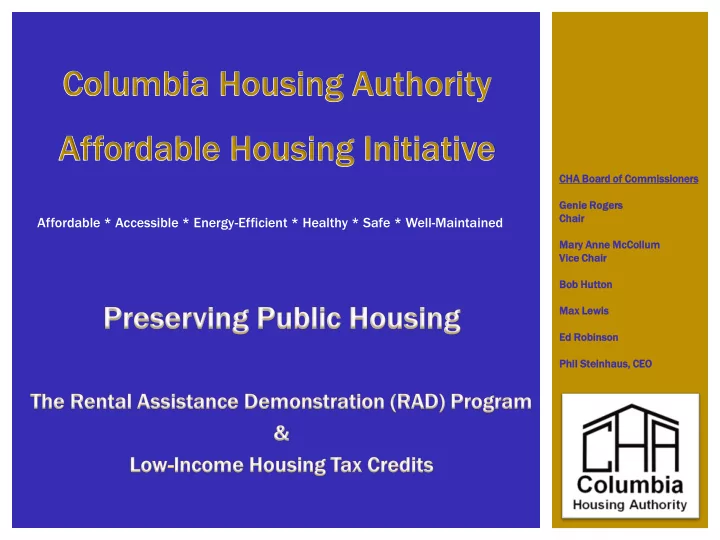 affordable accessible energy efficient healthy safe well