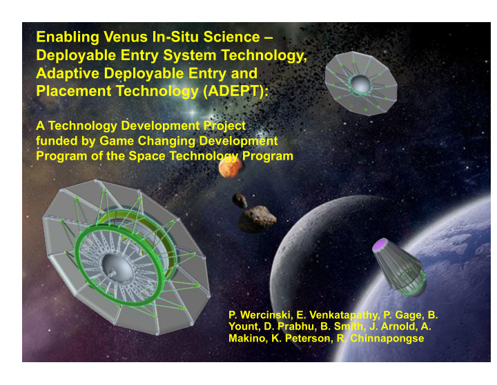 enabling venus in situ science deployable entry system