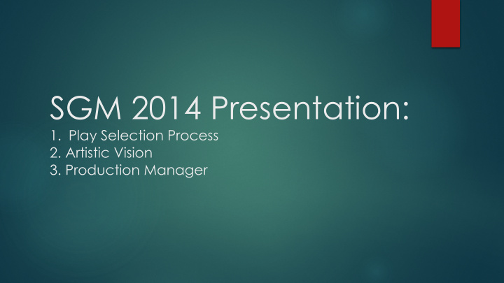 sgm 2014 presentation