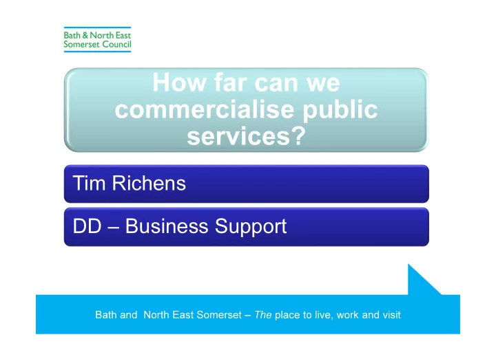 how far can we commercialise public services