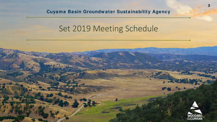 set 2019 meeting schedule