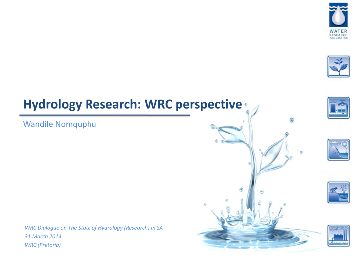 hydrology research wrc perspective
