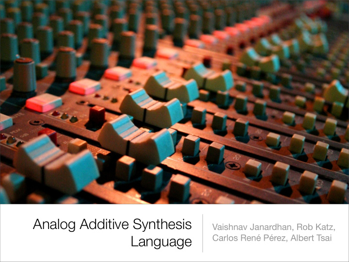analog additive synthesis