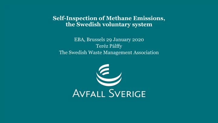 self inspection of methane emissions