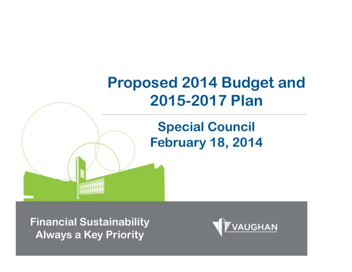 proposed 2014 budget and 2015 2017 plan