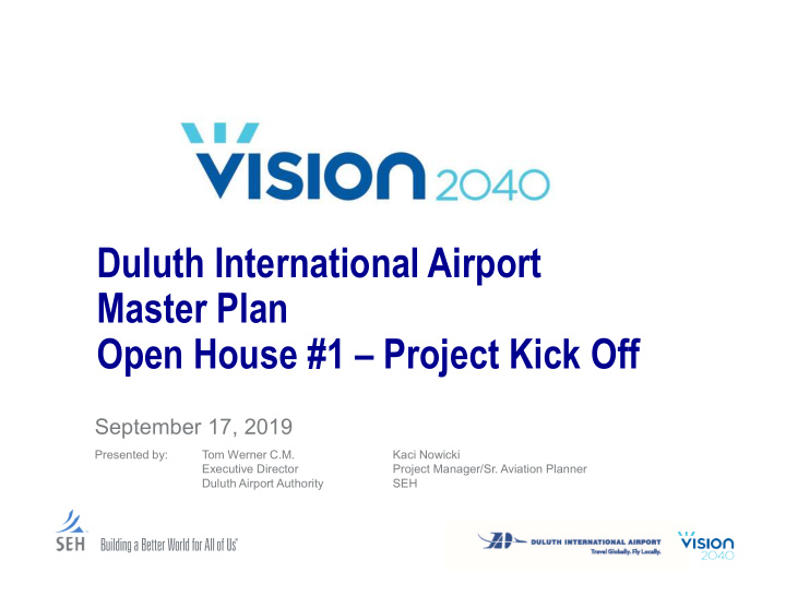 duluth international airport master plan open house 1