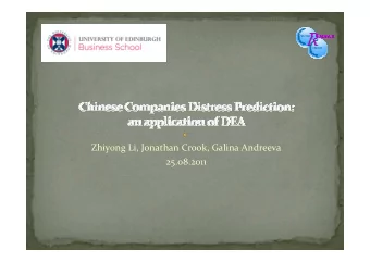 Zhiyong Li, Jonathan Crook, Galina Andreeva  25.08.2011  Financial information  Accounting data