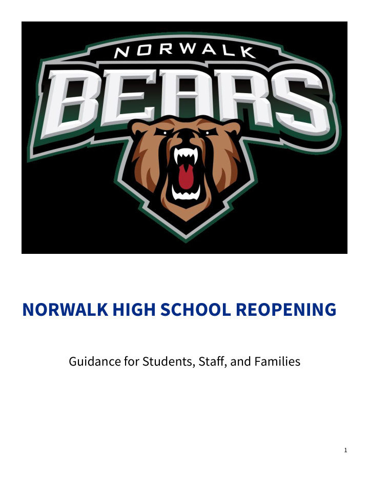 norwalk high school reopening