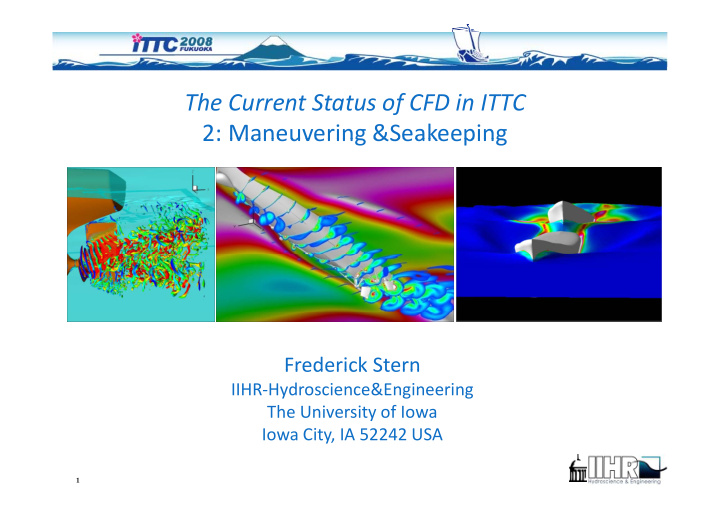 the current status of cfd in ittc 2 maneuvering