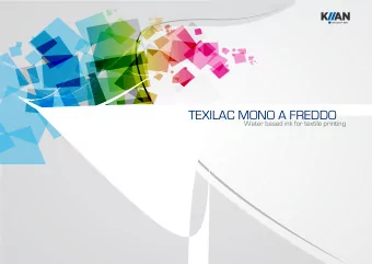 TEXILAC MONO A FREDDO  Water based ink for textile printing  KIIAN GROUP  VISION  KIIAN SCREEN
