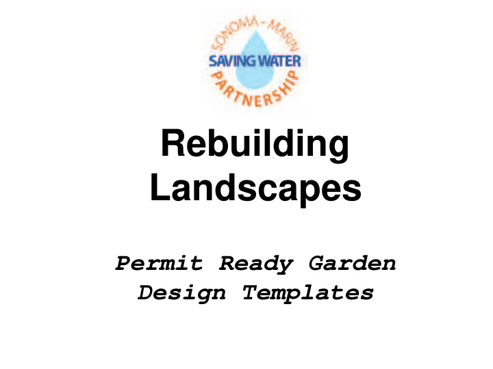 rebuilding landscapes