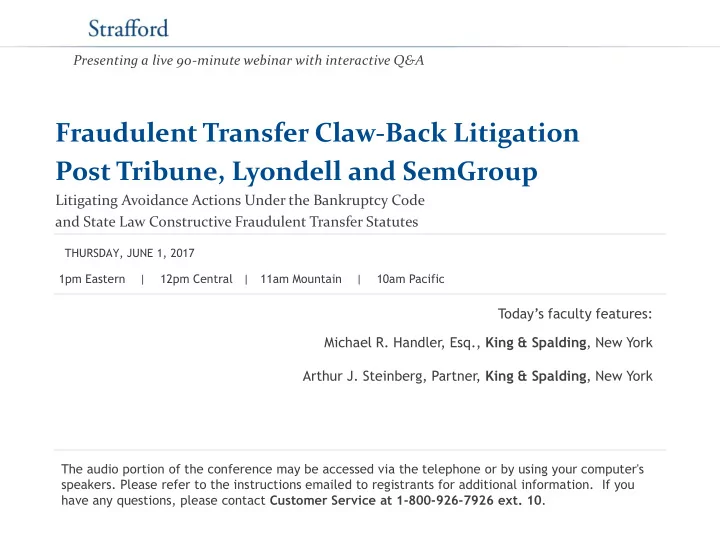 fraudulent transfer claw back litigation post tribune