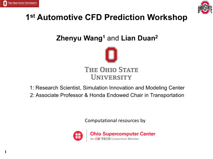 1 st automotive cfd prediction workshop
