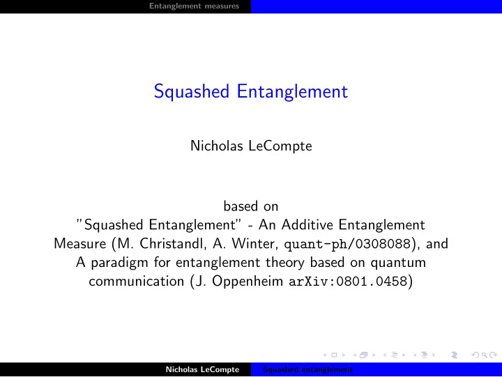 squashed entanglement