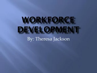 WORKFORCE  DEVELOPMENT  By: Theresa Jackson  Workforce Development  Solutions  Residency Program