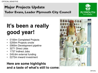 good year!    100m Completed Projects    200m Projects onsite    900m Development