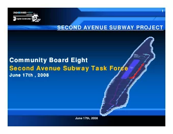 C  Community Board Eight  Community Board Eight  C  it  B  it  B  d Ei ht  d Ei ht  Second Avenue