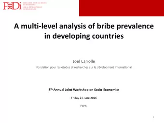 in developing countries  Jol Cariolle  Fondation pour les tudes et recherches sur le