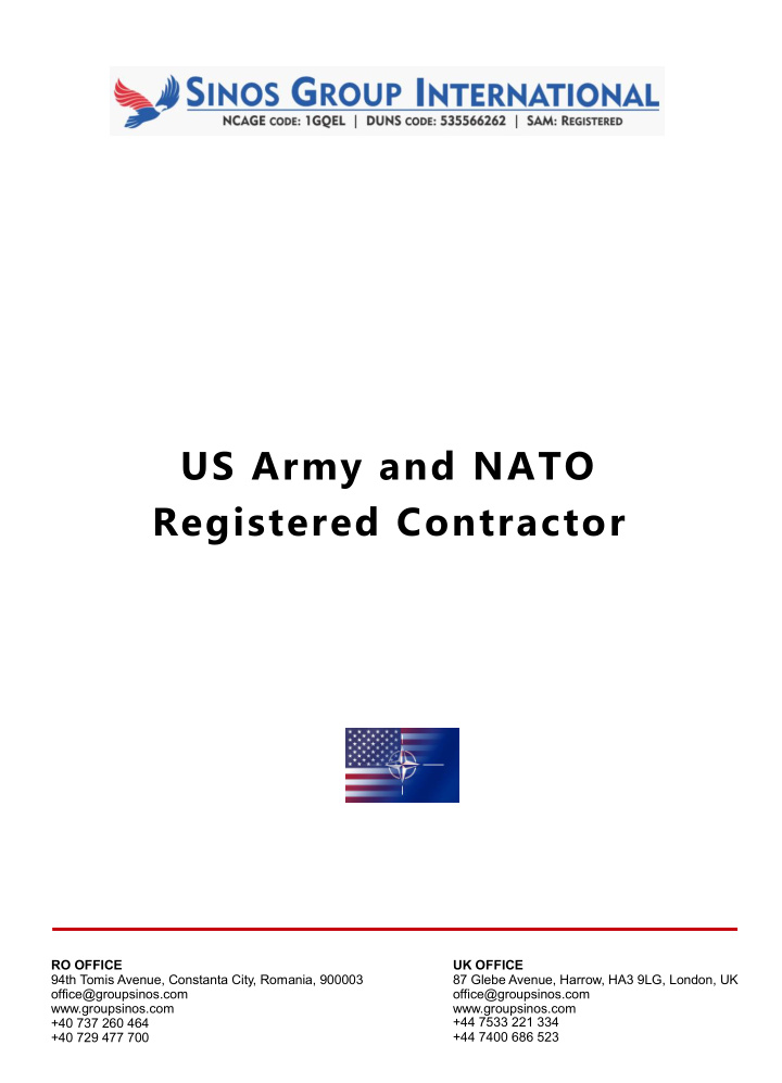 us army and nato registered contractor