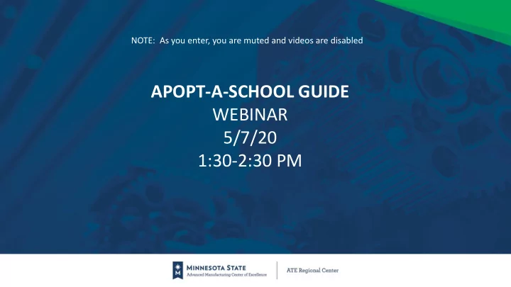 manufacturing career tool apopt a school guide webinar