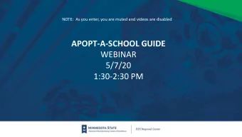 MANUFACTURING CAREER TOOL  APOPT-A-SCHOOL GUIDE  WEBINAR  WEBINAR  4/23/20  5/7/20  1:30-2:30 PM