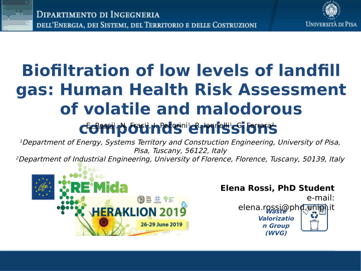 biofjltration of low levels of landfjll gas human health