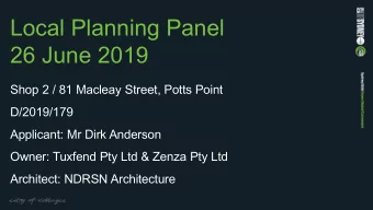 Local Planning Panel  26 June 2019  Shop 2 / 81 Macleay Street, Potts Point  D/2019/179  Applicant: