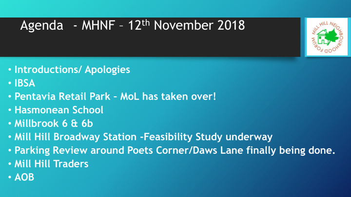 agenda mhnf 12 th november 2018