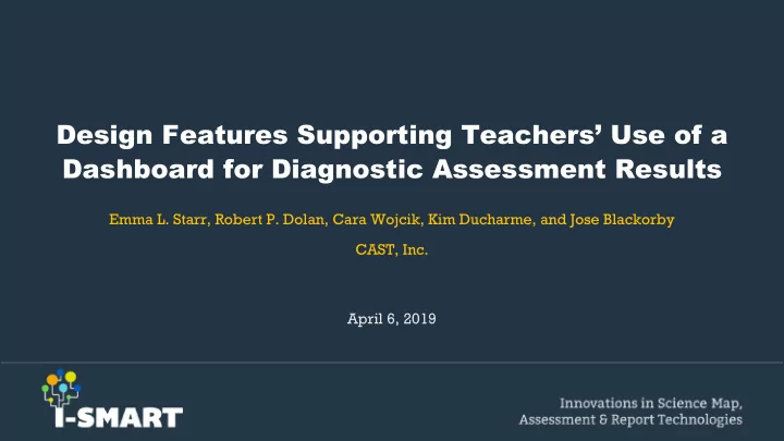 design features supporting teachers use of a dashboard