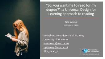 So, y  , you want me t  to r  read f  for m  r my  degree?  de  ee?: a  a Uni  niversal De