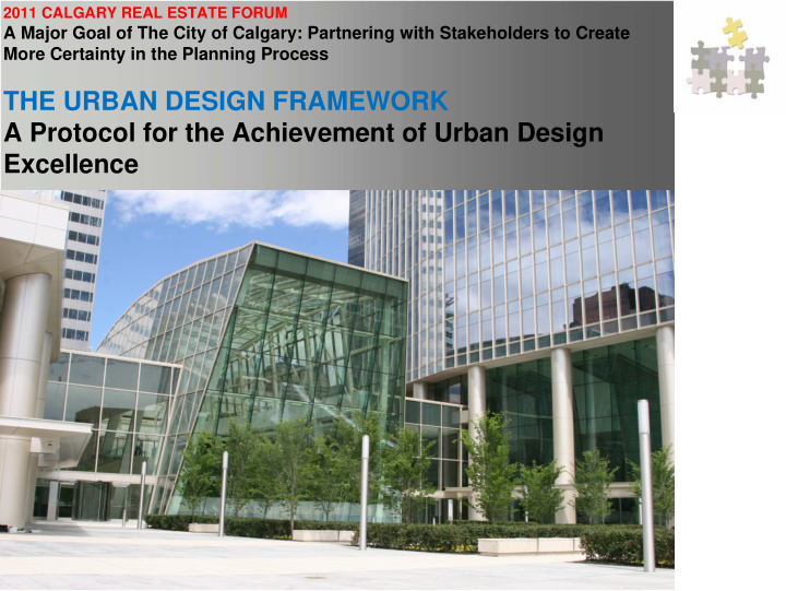 the urban design framework a protocol for the achievement