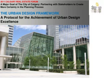 THE URBAN DESIGN FRAMEWORK  A Protocol for the Achievement of Urban Design  Excellence 2 nd Avenue