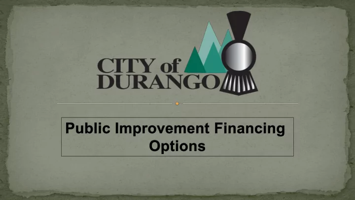 distinguish municipal financing mechanisms