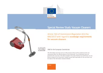 Special Review Study Vacuum Cleaners  Article 7(2) of Commission Regulation (EU) No 666/2013 with