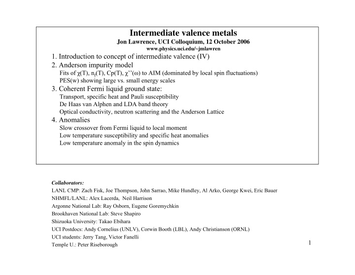 intermediate valence metals