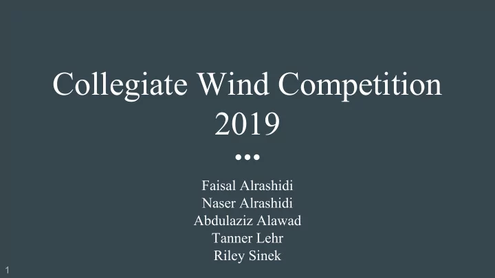collegiate wind competition 2019