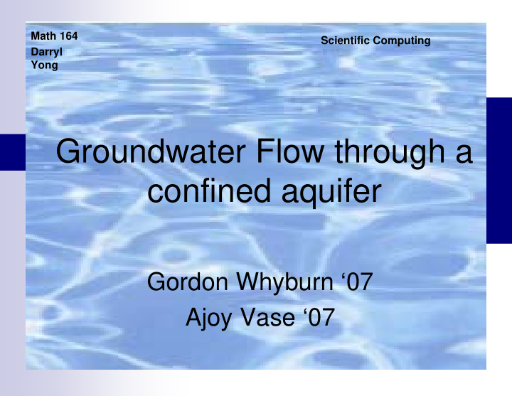 groundwater flow through a confined aquifer