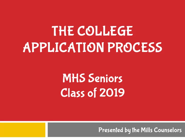 the college application process