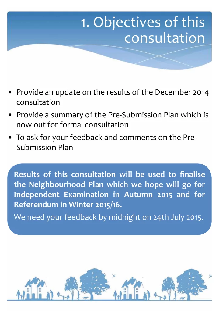 1 objectives of this consultation