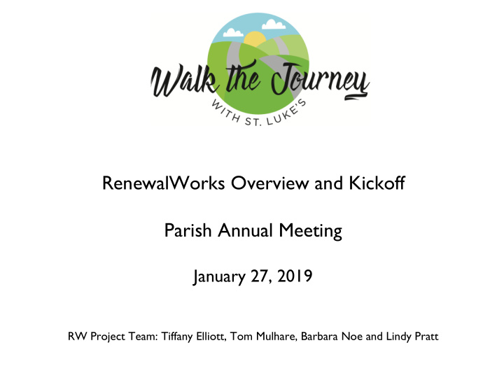 renewalworks overview and kickoff parish annual meeting