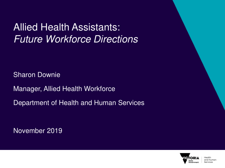 allied health assistants future workforce directions