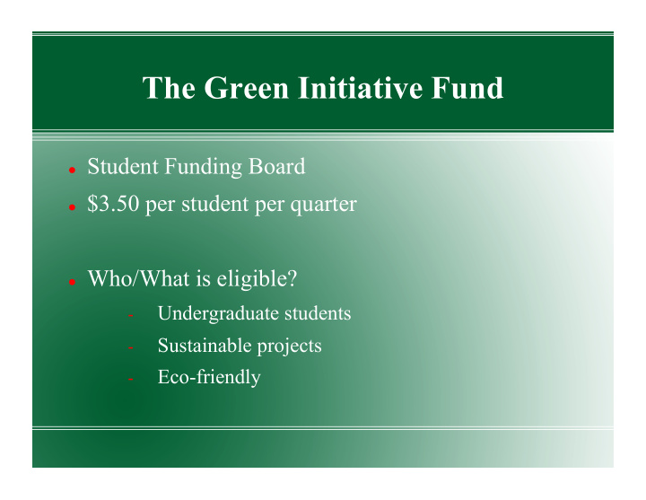 the green initiative fund