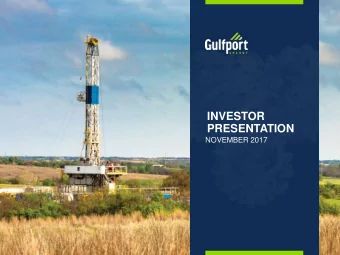 INVESTOR  PRESENTATION  NOVEMBER 2017  Forward Looking Statement  This presentation includes