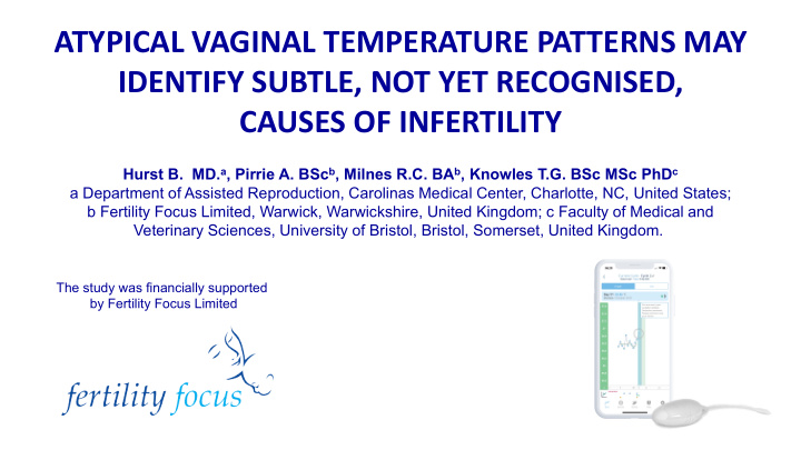 atypical vaginal temperature patterns may identify subtle