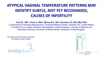 ATYPICAL VAGINAL TEMPERATURE PATTERNS MAY  IDENTIFY SUBTLE, NOT YET RECOGNISED,  CAUSES OF