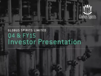 Investor Presentation  SAFE HARBOR This presentation contains statements that contain forward